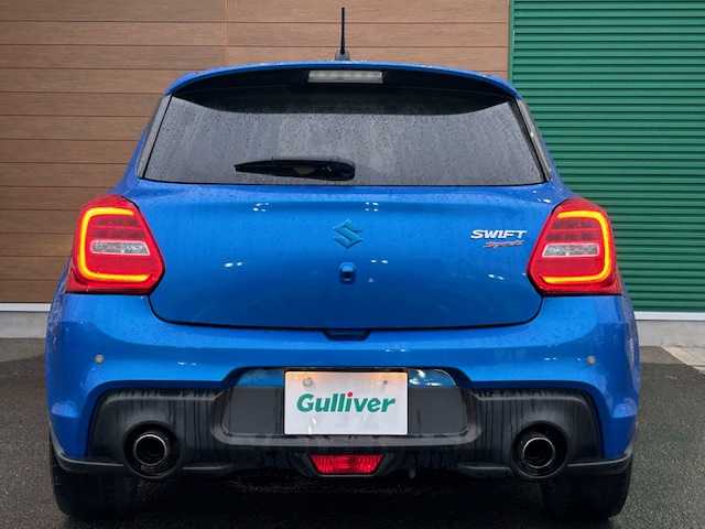 スズキ スイフト スポーツ 静岡県 2019(令1)年 3.7万km スピーディーブルーM ワンオーナー/6速マニュアルターボ/Sport専用 フロントシート［Sportロゴ入り］/Sport専用 バンパー＆グリル/Sport専用 サイドアンダースポイラー/RAYS17inAW/HKSマフラー/純正ナビ（CD/DVD/Bluetooth/フルセグTV）/クルーズコントロール/LEDヘッドライト/オートライト/ステアリングリモコン/スマートキー/スペアキー１/プッシュスタート/保証証/取扱説明書