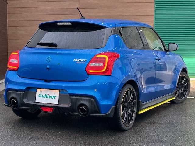 スズキ スイフト スポーツ 静岡県 2019(令1)年 3.7万km スピーディーブルーM ワンオーナー/6速マニュアルターボ/Sport専用 フロントシート［Sportロゴ入り］/Sport専用 バンパー＆グリル/Sport専用 サイドアンダースポイラー/RAYS17inAW/HKSマフラー/純正ナビ（CD/DVD/Bluetooth/フルセグTV）/クルーズコントロール/LEDヘッドライト/オートライト/ステアリングリモコン/スマートキー/スペアキー１/プッシュスタート/保証証/取扱説明書