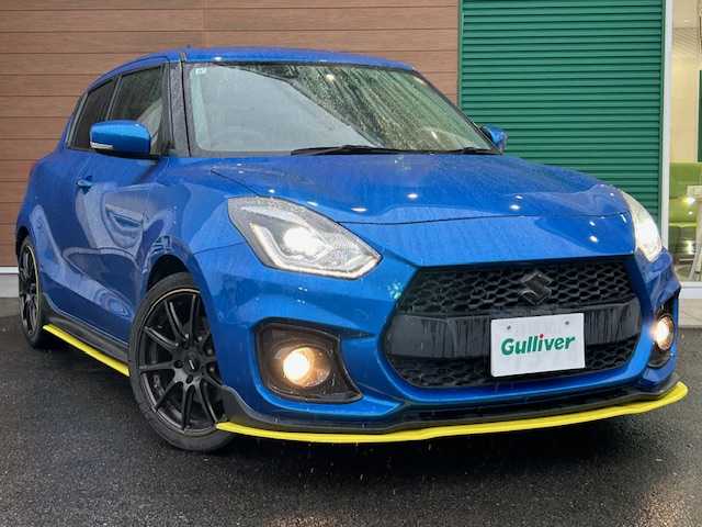 スズキ スイフト スポーツ 静岡県 2019(令1)年 3.7万km スピーディーブルーM ワンオーナー/6速マニュアルターボ/Sport専用 フロントシート［Sportロゴ入り］/Sport専用 バンパー＆グリル/Sport専用 サイドアンダースポイラー/RAYS17inAW/HKSマフラー/純正ナビ（CD/DVD/Bluetooth/フルセグTV）/クルーズコントロール/LEDヘッドライト/オートライト/ステアリングリモコン/スマートキー/スペアキー１/プッシュスタート/保証証/取扱説明書