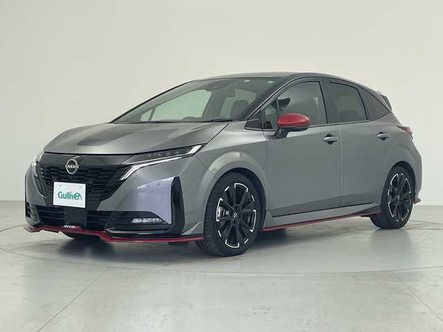 日産 オーラ ニスモ 愛知県 2022(令4)年 2.7万km ダークメタルグレー/スーパーブラック2トーン 純正ナビ/アラウンドビューモニター/フルセグTV/純正アルミホイール/ETC/スマートキー/プッシュスタート/LEdヘッドライト/ドライブレコーダー/エマージェンシーブレーキ/車線逸脱警告/踏み間違え防止アシスト/ふらつき警報/オートハイビーム/デジタルインナーミラー/ハーフレザーシート