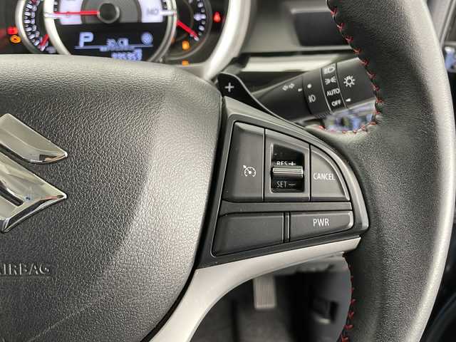スズキ スペーシア カスタム HYBRID XS ターボ 長野県 2018(平30)年 4.4万km ブルーイッシュブラックパール3 全方位モニター用カメラパッケージ/・全方位モニター/・ヘッドアップディスプレイ/＝＝＝/セーフティサポート/・デュアルセンサーブレーキサポート/・車線逸脱警報/・誤発進抑制機能/・後方誤発進抑制機能/・先行車発進お知らせ機能/・後退時ブレーキサポート/・リアパーキングセンサー/・ハイビームアシスト/・ふらつき警報機能/純正8インチナビ（CN-RZ846）/・CD/DVD/・Bluetooth/・フルセグTV/ETC/ドライブレコーダー/両側パワースライドドア/ハーフレザーシート/運転席シートヒーター/パーソナルテーブル（後席左右）/リアサーキュレーター/革巻きステアリング/クルーズコントロール/ステアリングスイッチ/パドルシフト/LEDヘッドライト/フォグランプ/オートライト/スマートキー＆プッシュスタート/電動格納ミラー/純正15インチAW/W/サイド/カーテンエアバッグ