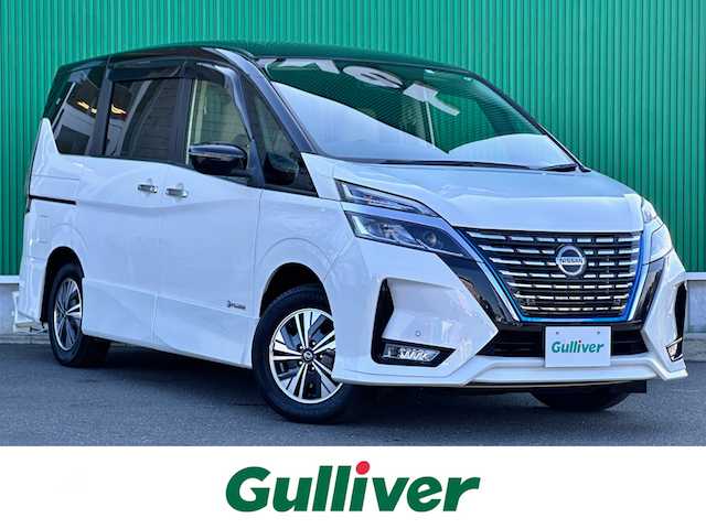 日産 セレナ e－パワー ハイウェイスター V 宮城県 2020(令2)年 5万km ブリリアントホワイトパール 2トーン オートデュアルエアコン&リヤヒーターダクト /＝＝＝/エマージェンシーブレーキ/車線逸脱警報（LDW）/車線逸脱防止支援システム（LDP）/後側方車両検知警報（BSW）/後側方衝突防止支援システム（BSI）/標識検知機能/コーナーセンサー/純正フリップダウンモニター/純正10インチナビ/・CD/DVD/・Bluetooth/・フルセグTV/バックカメラ/ビルトインETC/ドライブレコーダー/ハンズフリーパワースライドドア（両側）/革巻きステアリング/ステアリングスイッチ/LEDヘッドランプ/フォグランプ/オートライト/スマートキー＆プッシュスタート/電動格納ミラー/純正15インチAW/純正フロアマット/純正ドアバイザー/Wエアバッグ