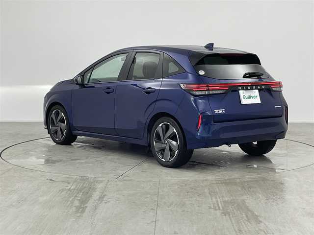 日産 オーラ G レザーエディション 愛知県 2021(令3)年 1.1万km 青 プロパイロット/BOSEスピーカー/純正ナビ/全方位カメラ/レザーシート/ブラインドスポットモニター/置くだけ充電/ETC装備/Bluetooth/オートホールド/純正フロアマット/純正LEDライト/レーンキープ/オートライト/オートマチックハイビーム/スマートキー/コーナーセンサー/USB端子入力