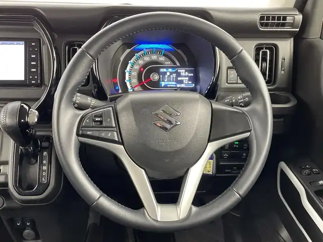 スズキ ハスラー HYBRID X 新潟県 2021(令3)年 4.3万km ブルーイッシュブラックパール3 4WD/スマートキー/スペアキー1本/メモリナビ　型式CN-HZ７８５W/CD/DVD/BT/ETC/フルセグ/シートカバー革調/シートヒーター　D席/N席/衝突被害軽減システム/レーンキープアシスト/キセノン/フォグ
