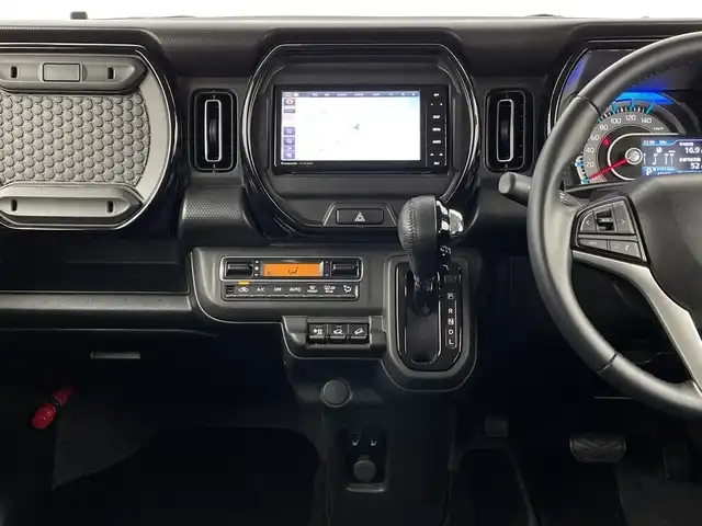 スズキ ハスラー HYBRID X 新潟県 2021(令3)年 4.3万km ブルーイッシュブラックパール3 4WD/スマートキー/スペアキー1本/メモリナビ　型式CN-HZ７８５W/CD/DVD/BT/ETC/フルセグ/シートカバー革調/シートヒーター　D席/N席/衝突被害軽減システム/レーンキープアシスト/キセノン/フォグ