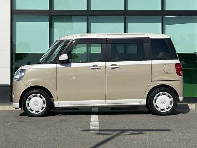 ダイハツ ムーヴ キャンバス X SA Ⅲ 和歌山県 2017(平29)年 5.7万km パールホワイトⅢ/ナチュラルベージュマイカメタリック 2トーン 【 Smart AssistIII 】/・衝突回避支援ブレーキ機能/・衝突警報機能（対車両・対歩行者）/・車線逸脱警報機能/・誤発進抑制制御機能/・先行車発進お知らせ機能/・コーナーセンサー（前方・後方）/・オートハイビーム/ワンオーナー/社外メモリーナビ/ワンセグテレビ/DVD再生可能/ETC/純正フロアマット/スマートキー/プッシュスタート