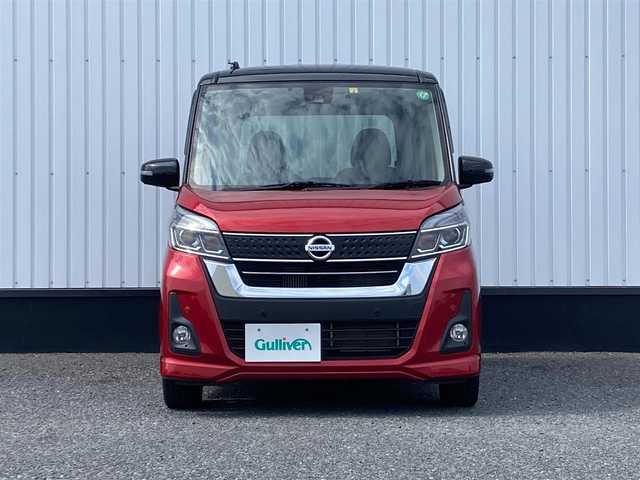 日産 デイズ ルークス ハイウェイスター Gターボ 千葉県 2020(令2)年 1.4万km スパークリングレッド/ブラック 純正メモリナビ/(フルセグTV/CD/DVD/BT/FM/AM)/全周囲カメラ/ナビ連動ドラレコ/衝突被害軽減システム/車線逸脱警報/クルーズコントロール/両側パワースライドドア/ハンズフリーオートスライドドア/横滑り防止装置/ETC/アイドリングストップ/LEDヘッドライト/フォグランプ/オートライト/ウィンカーミラー/電動格納ミラー/純正15インチAW/シートリフター/リアサーキュレーター/リアロールサンシェード/プッシュスタート/スマートキー/スペアキー/フロアマット/ドアバイザー/取扱説明書/保証書
