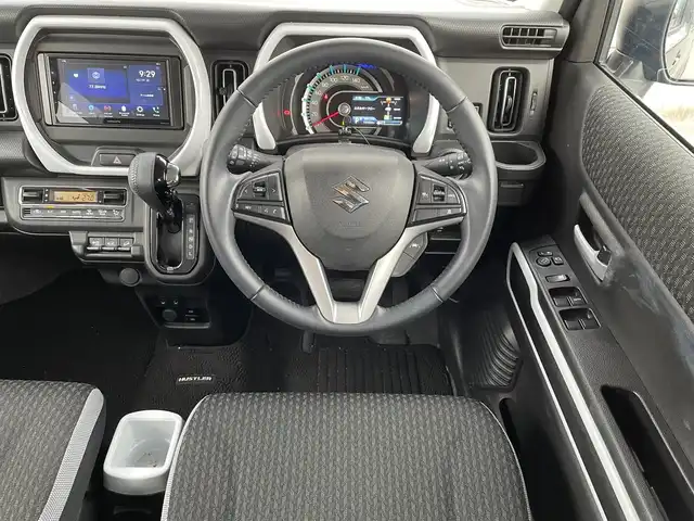 スズキ ハスラー HYBRID X 新潟県 2023(令5)年 1.4万km ブルーイッシュブラックパール3 衝突軽減/ディスプレイオーディオ/(AM/FM/BT/Car play)/バックカメラ/アイドリングストップ/追従クルーズコントロール/コーナーセンサー/シートヒーター/社外ドライブレコーダー/革巻きステアリング/ステアリングスイッチ/AUTOライト/LEDヘッドライト/フォグランプ/横滑り防止/プッシュスタート/スマートキー