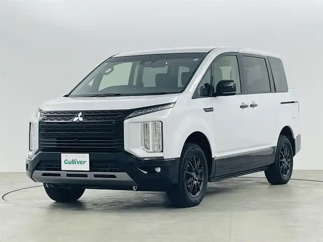 三菱 デリカＤ：５ シャモニー 福島県 2024(令6)年 0.4万km パールⅡ 衝突軽減ブレーキ/・車線逸脱警報装置/・ブラインドスポットモニター/・レーダークルーズコントロール/社外ナビ/・型番:CN-HE02WD/・フルセグTV/Bluetooth/CD/DVD/・全方位カメラ/・ドライブレコーダー/両側パワースライドドア/・パワーバックドア/アイドリングストップ/電子パーキング/・オートホールド/オートサイドステップ/革巻きステアリング/・ステアリングリモコン/・パドルシフト/・ステアリングヒーター/ハーフレザーシート/・シートヒーター(運転席/助手席)/・パワーシート(運転席)/プッシュスタート/・スマートキー/LEDヘッドライト/・オートライト/・フォグライト/社外フロアマット/
