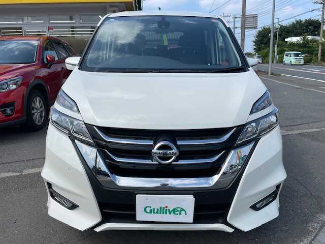 日産 セレナ ハイウェイスター 神奈川県 2017(平29)年 9.6万km ブリリアントホワイトパール 保証書/取扱説明書/純正ナビ/AM・FM・BT・CD・DVD・ブルーレイ・フルセグTV/プロパイロット/衝突軽減システム/電動サイドブレーキ/コーナーセンサー/全周囲モニター/LEDヘッドライト/オートライト/フォグランプ/ETC/WAC/純正16インチAW/サイドエアバッグ/カーテンエアバッグ