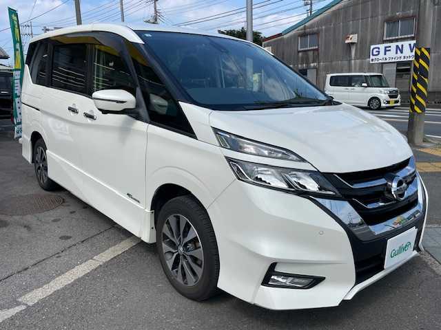 日産 セレナ ハイウェイスター 神奈川県 2017(平29)年 9.6万km ブリリアントホワイトパール 保証書/取扱説明書/純正ナビ/AM・FM・BT・CD・DVD・ブルーレイ・フルセグTV/プロパイロット/衝突軽減システム/電動サイドブレーキ/コーナーセンサー/全周囲モニター/LEDヘッドライト/オートライト/フォグランプ/ETC/WAC/純正16インチAW/サイドエアバッグ/カーテンエアバッグ