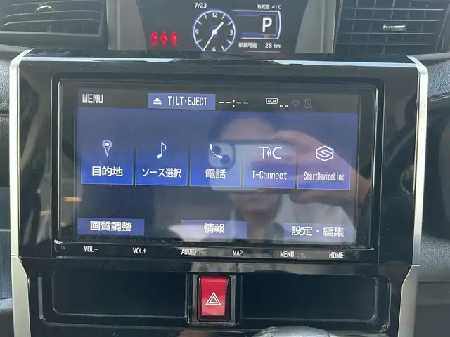 トヨタ ルーミー カスタムG 静岡県 2021(令3)年 3.8万km パールホワイトⅢ 純正8インチナビ/　（フルセグTV/Bluetooth/CD/DVD）/スマートアシスト/プリクラッシュセーフティ/レーンキープアシスト/横滑り防止装置/前後コーナーセンサー/レーダークルーズコントロール/全方位カメラ/バックカメラ/前席シートヒーター/両側パワースライドドア/プッシュスタート/スマートキー/前後ドライブレコーダー/ビルトインETC/純正フロアマット/純正14インチアルミホイール/LEDヘッドライト/取扱説明書