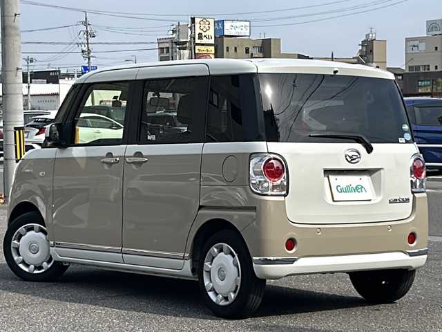 ダイハツ ムーヴ キャンバス G メイクアッフ SA Ⅱ 岐阜県 2017(平29)年 5万km パールホワイトⅢ/ナチュラルベージュマイカメタリック 2トーン /ディーラー8インチワイドSDナビ/(Bluetooth/フルセグTV/DVD/HDMI)//バックカメラ//ドラレコ前//コーナーセンサー//スマートアシストII/(衝突軽減/誤発進抑制前後/先行車発進告知/車線逸脱告知)//両側パワスラ//アイドリングストップ//ビルトインETC//ステアリングオーディオスイッチ//プッシュスタート//スマートキー/(スペアキー×1)//取説//保証書