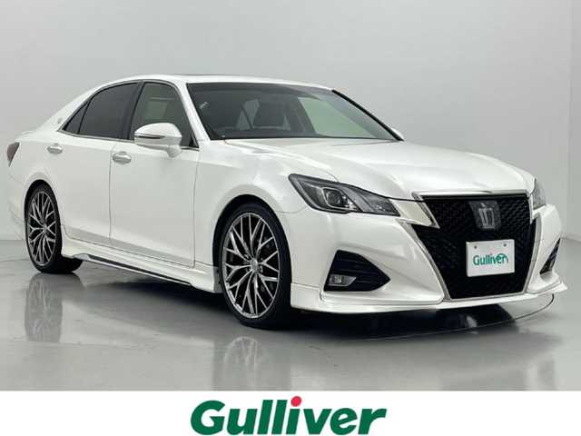 トヨタ クラウン アスリート S-T 熊本県 2015(平27)年 7.3万km ホワイトパールクリスタルシャイン ワンオーナー　/サンルーフ　/純正ナビ（ＤＶＤ・フルセグ・ＢＴ・ＳＤ）/バックカメラ　/ビルトインＥＴＣ　/レーダークルーズコントロール/後ろのみコーナーセンサー　/モデリスタフルエアロ　/前席シートヒーター　/前席エアーシート　/前席パワーシート/純正フロアマット/横滑り防止/オートライト/LEDヘッドライト/フォグライト/スマートキー/プッシュスタート/スペアキー1本/保証書/取扱説明書