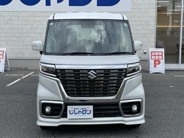 スズキ スペーシア カスタム HYBRID GS 佐賀県 2019(平31)年 10.8万km ピュアホワイトP （株)IDOMが運営する【じしゃロン佐賀店】の自社ローン専用車両になります。/こちらは現金またはオートローンご利用時の価格です。自社ローンご希望の方は別途その旨お申付け下さい/純正7インチナビ/(CD/DVD/Bluetooth/フルセグTV)/片側パワースライドドア/アイドリングストップ/ステアリングリモコン/シートヒーター(運転席)/ベンチシート/14インチアルミホイール/社外ETC/スマートキー/スペアキー1本