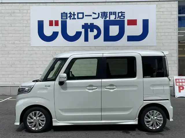 スズキ スペーシア カスタム HYBRID GS 佐賀県 2019(平31)年 10.8万km ピュアホワイトP （株)IDOMが運営する【じしゃロン佐賀店】の自社ローン専用車両になります。/こちらは現金またはオートローンご利用時の価格です。自社ローンご希望の方は別途その旨お申付け下さい/純正7インチナビ/(CD/DVD/Bluetooth/フルセグTV)/片側パワースライドドア/アイドリングストップ/ステアリングリモコン/シートヒーター(運転席)/ベンチシート/14インチアルミホイール/社外ETC/スマートキー/スペアキー1本