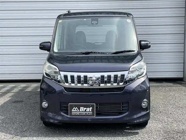 三菱 ｅＫスペース カスタムT e－アシスト 福島県 2014(平26)年 3.2万km パープリッシュネイビーパール カロッツェリアSDナビ/ETC/フルセグTV/バックカメラ/両側パワースライドドア/電動格納ミラー/衝突軽減ブレーキ/純正ドアバイザー/Bluetooth/HIDヘッドライト