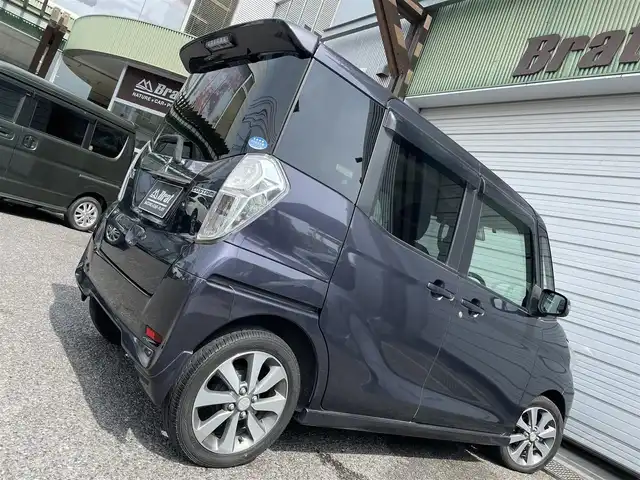 三菱 ｅＫスペース カスタムT e－アシスト 福島県 2014(平26)年 3.2万km パープリッシュネイビーパール カロッツェリアSDナビ/ETC/フルセグTV/バックカメラ/両側パワースライドドア/電動格納ミラー/衝突軽減ブレーキ/純正ドアバイザー/Bluetooth/HIDヘッドライト