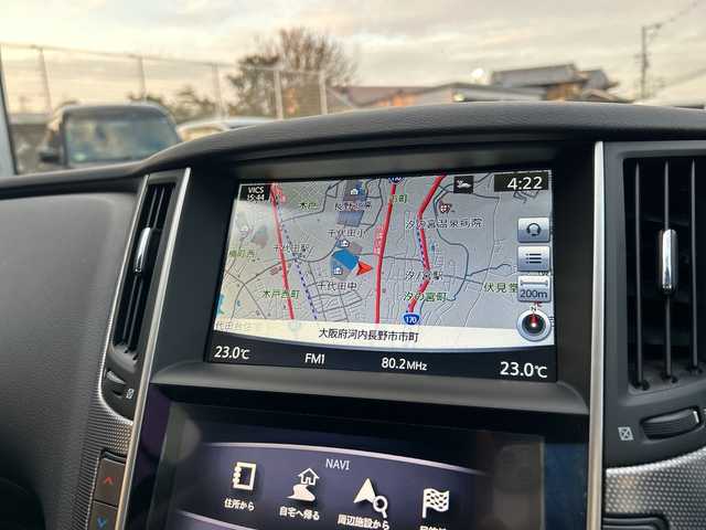 日産 スカイライン ハイブリッド 350GT Type SP 大阪府 2014(平26)年 6.4万km ダークメタルグレー エマージェンシーブレーキ　全方位カメラ　インテリジェントクルーズコントロール　レザーシート　パワーシート　シートヒーター　シートメモリ　ＢＳＭ　フルセグＴＶ　ＣＤ　ＤＶＤ　ＬＥＤオートヘッドライト　純正ホイール　純正オーディオ　純正フロアマット　プッシュスタート　スマートキー　スペアキー1　ETC