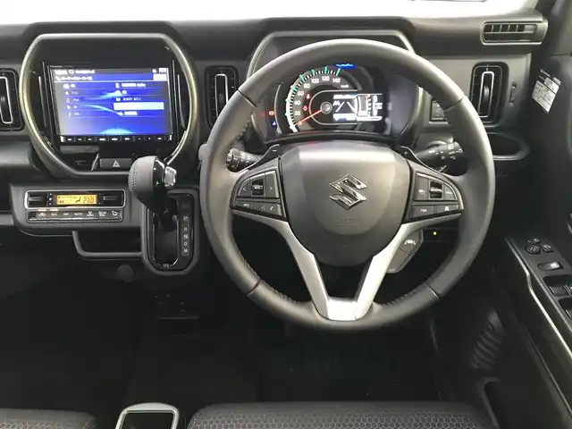 スズキ ハスラー タフワイルド・ターボ 和歌山県 2025(令7)年 0.1万km オレンジⅡ 走行距離　580km（登録時）/純正8インチナビ（CN-HZ8A5)/（AM、FM、CD、DVD、Bluetooth、USB、TV）/スズキセーフティーサポート/・デュアルカメラブレーキ/・車線逸脱抑制機能/・ハイビームアシスト/・アダプティブクルーズコントロール/・誤発進抑制機能/・リアパーキングセンサー/純正前後ドライブレコーダー/LEDヘッドライト/前席シートヒーター/純正15インチホイール/パーソナルテーブル/荷室内アクセサリーソケット/電動格納ミラー/ステアリングスイッチ/プッシュスタート/取扱説明書/保証書