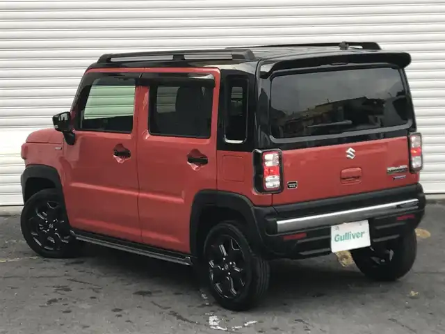 スズキ ハスラー タフワイルド・ターボ 和歌山県 2025(令7)年 0.1万km オレンジⅡ 走行距離　580km（登録時）/純正8インチナビ（CN-HZ8A5)/（AM、FM、CD、DVD、Bluetooth、USB、TV）/スズキセーフティーサポート/・デュアルカメラブレーキ/・車線逸脱抑制機能/・ハイビームアシスト/・アダプティブクルーズコントロール/・誤発進抑制機能/・リアパーキングセンサー/純正前後ドライブレコーダー/LEDヘッドライト/前席シートヒーター/純正15インチホイール/パーソナルテーブル/荷室内アクセサリーソケット/電動格納ミラー/ステアリングスイッチ/プッシュスタート/取扱説明書/保証書