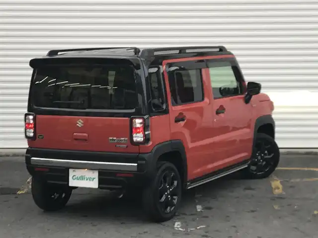 スズキ ハスラー タフワイルド・ターボ 和歌山県 2025(令7)年 0.1万km オレンジⅡ 走行距離　580km（登録時）/純正8インチナビ（CN-HZ8A5)/（AM、FM、CD、DVD、Bluetooth、USB、TV）/スズキセーフティーサポート/・デュアルカメラブレーキ/・車線逸脱抑制機能/・ハイビームアシスト/・アダプティブクルーズコントロール/・誤発進抑制機能/・リアパーキングセンサー/純正前後ドライブレコーダー/LEDヘッドライト/前席シートヒーター/純正15インチホイール/パーソナルテーブル/荷室内アクセサリーソケット/電動格納ミラー/ステアリングスイッチ/プッシュスタート/取扱説明書/保証書