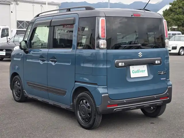 スズキ スペーシア ギア HYBRID XZ 鹿児島県 2021(令3)年 4.3万km デニムブルー ガンメタリック 2トーン ヘッドアップディスプレイ　/レーダークルーズコントロール/３６０°ビューカメラ　/ＥＴＣ　/両側パワースライドドア　/デュアルカメラブレーキサポート　/純正ＳＤナビ（ＣＮ－ＲＺ８６６）　/D+N席シートヒーター/ワンオーナー/ルーフレール/Bluetoothオーディオ/純正アルミホイール(14インチ)/フルセグテレビ/前後コーナーセンサー/LEDヘッドライト/レーンキープアシスト/横滑り防止装置/プッシュスタート/スマートキー/エアバッグ(W+サイド)