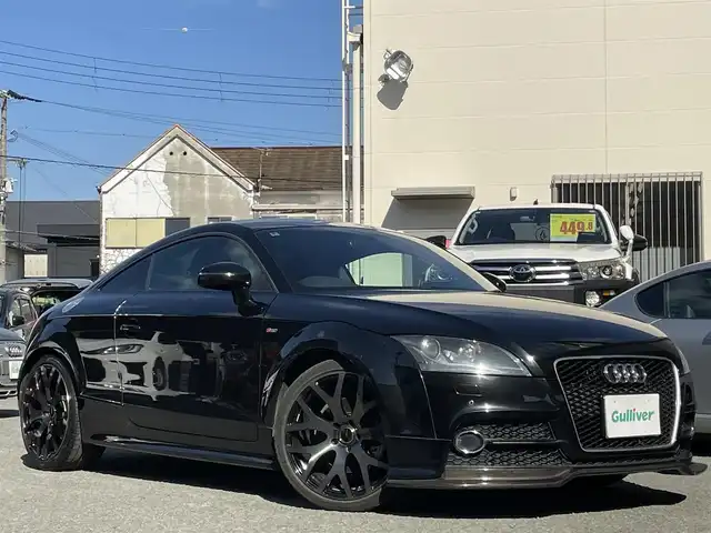 アウディ ＴＴクーペ 1．8 TFSI Sライン 和歌山県 2012(平24)年 8.6万km 黒 S lineパッケージ/RAYS19インチAW/KW車高調/可変リアウィング/革巻きステアリング/パドルシフト/純正ナビ/（AM/FM/CD/DVD/MUSIC CATCHER/フルセグTV/SDメモリーカード/USB/Bluetooth/VTR）/einsatzマフラー/カーボンリップスポイラー/スペアキー×１/保証書/取扱説明書