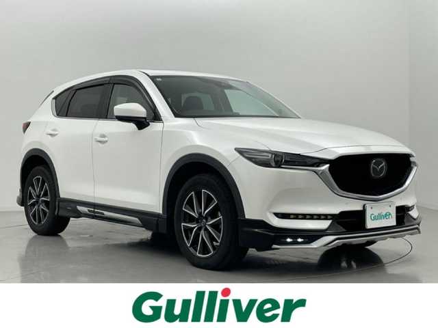 マツダ ＣＸ－５ XD Lパッケージ 熊本県 2017(平29)年 12.8万km スノーフレイクホワイトパールマイカ サンルーフ　/純正ナビ（ＣＤ・ＤＶＤ・ＢＴ・ＳＤ・ＵＳＢ）/バックカメラ　/ＥＴＣ　/レーダークルーズコントロール　/ＤＡＭＤエアロ（Ｆ・Ｓ・Ｒ）/前席シートヒーター　/前後クリアランスソナー/パワーバックドア/レーンキープアシスト/アイドリングストップ/ブラインドスポットモニター/純正フロアマット/純正19インチAW/オートライト/LEDヘッドライト/フォグランプ/スマートキー/プッシュスタート/スペアキー1本/保証書/取扱説明書