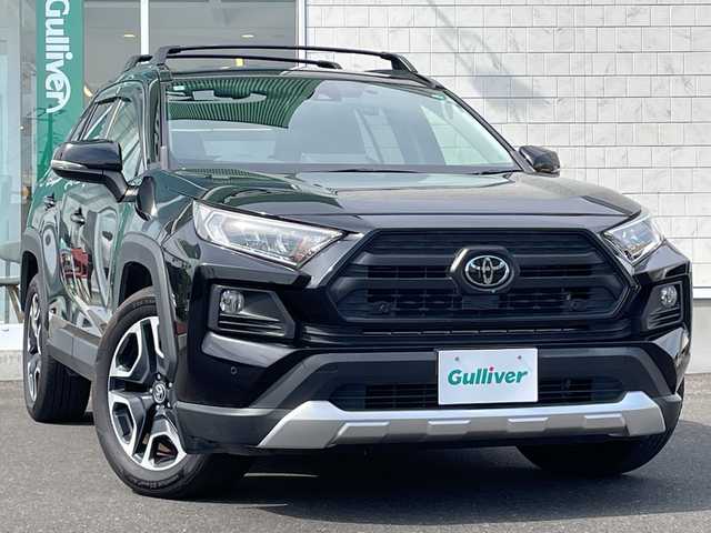 トヨタ ＲＡＶ４ アドベンチャー 岩手県 2019(令1)年 4.1万km アティチュードブラックマイカ 社外ナビ(CD/DVD/ラジオ/Bluetooth)/フルセグテレビ/バックカメラ/プリクラッシュセーフティ/レーントレーシングアシスト/レーダークルーズコントロール/オートハイビーム/ロードサインアシスト/コーナーセンサー/パワーバックドア/ETC/ルーフレール/前方ドライブレコーダー/横滑り防止機能/LEDヘッドライト/フォグランプ/スマートキー(×2)/プッシュスタート/純正アルミホイール/電動格納ミラー/ウィンカーミラー/ドアバイザー