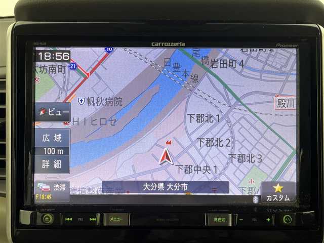 ホンダ Ｎ ＢＯＸ G Lパッケージ 大分県 2014(平26)年 8.9万km イノセントブルーメタリック 社外8インチメモリナビ：AVIC-RL09/BT/CD/DVD/SD/AM/FM/バックカメラ/後席モニター：TVM-FW1010/両側パワースライドドア/Wエアバック＋カーテンエアバック/CTBA(シティブレーキアクティブシステム）/ステアリングスイッチ/チップアップシート/ドアバイザー/純正フロアマット/社外14インチAW
