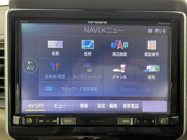 ホンダ Ｎ ＢＯＸ G Lパッケージ 大分県 2014(平26)年 8.9万km イノセントブルーメタリック 社外8インチメモリナビ：AVIC-RL09/BT/CD/DVD/SD/AM/FM/バックカメラ/後席モニター：TVM-FW1010/両側パワースライドドア/Wエアバック＋カーテンエアバック/CTBA(シティブレーキアクティブシステム）/ステアリングスイッチ/チップアップシート/ドアバイザー/純正フロアマット/社外14インチAW