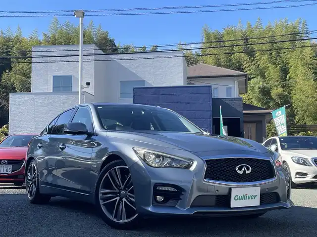 日産 スカイライン ハイブリッド 350GT Type SP 熊本県 2016(平28)年 6.2万km ハガネブルーM 純正ナビ/【フルセグTV/Bluetooth/CD/DVD】/アラウンドビューモニター/バックカメラ/レーダークルーズコントロール/純正19インチAW/黒レザーシート/パワーシート/シートヒーター/ステアリングスイッチ/パーキングセンサー/横滑り防止機能/革巻きステアリング/パドルシフト/ビルトインETC/前後ドライブレコーダー/純正フロアマット/プッシュスタート/スマートキー