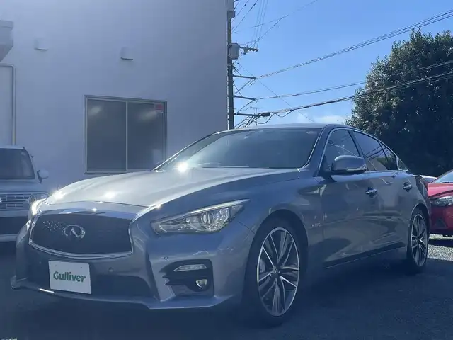 日産 スカイライン ハイブリッド 350GT Type SP 熊本県 2016(平28)年 6.2万km ハガネブルーM 純正ナビ/【フルセグTV/Bluetooth/CD/DVD】/アラウンドビューモニター/バックカメラ/レーダークルーズコントロール/純正19インチAW/黒レザーシート/パワーシート/シートヒーター/ステアリングスイッチ/パーキングセンサー/横滑り防止機能/革巻きステアリング/パドルシフト/ビルトインETC/前後ドライブレコーダー/純正フロアマット/プッシュスタート/スマートキー