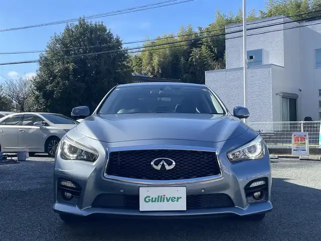 日産 スカイライン ハイブリッド 350GT Type SP 熊本県 2016(平28)年 6.2万km ハガネブルーM 純正ナビ/【フルセグTV/Bluetooth/CD/DVD】/アラウンドビューモニター/バックカメラ/レーダークルーズコントロール/純正19インチAW/黒レザーシート/パワーシート/シートヒーター/ステアリングスイッチ/パーキングセンサー/横滑り防止機能/革巻きステアリング/パドルシフト/ビルトインETC/前後ドライブレコーダー/純正フロアマット/プッシュスタート/スマートキー