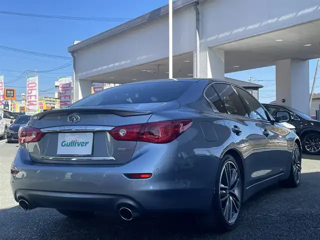 日産 スカイライン ハイブリッド 350GT Type SP 熊本県 2016(平28)年 6.2万km ハガネブルーM 純正ナビ/【フルセグTV/Bluetooth/CD/DVD】/アラウンドビューモニター/バックカメラ/レーダークルーズコントロール/純正19インチAW/黒レザーシート/パワーシート/シートヒーター/ステアリングスイッチ/パーキングセンサー/横滑り防止機能/革巻きステアリング/パドルシフト/ビルトインETC/前後ドライブレコーダー/純正フロアマット/プッシュスタート/スマートキー