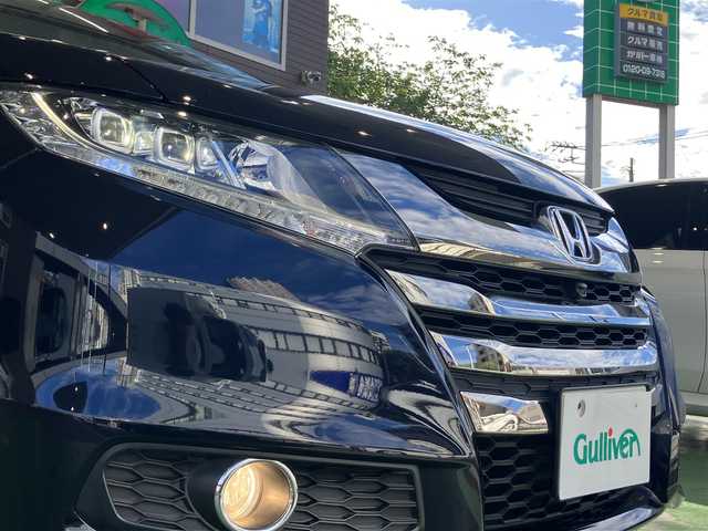ホンダ オデッセイ アブソルート 神奈川県 2014(平26)年 4.4万km プレミアムヴィーナスブラックP ワンオーナー/新車時保証書/取扱説明書/フリップダウンモニター/衝突軽減ブレーキ/LEDヘッドライト/フォグライト/全方位モニター/ハーフレザーシート/三列目収納