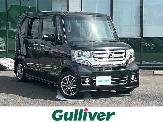 ホンダ Ｎ ＢＯＸ カスタム G Lパッケージ 岐阜県 2015(平27)年 7.5万km スマートブラック 登録時走行距離：74291km/ワンオーナー/社外SDナビ/フルセグテレビ・Bluetooth・CD・DVD/バックカメラ/片側パワースライドドア/衝突被害軽減システム/ウィンカーミラー/プッシュスタート/スマートキー/スペアキー1本/フォグライト/ドアバイザー/純正14インチアルミホイール/保証書/取扱説明書/キセノンヘッドライト/オートライト