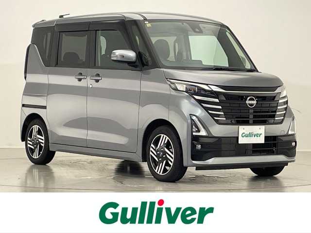 日産 ルークス HWS X プロパイロットED 滋賀県 2023(令5)年 0.7万km チタニウムグレーメタリック 禁煙車/純正ナビ【SD/Bluetooth/HDMI/フルセグ】/全方位カメラ/両側パワースライドア/プロパイロット/コーナーセンサー/ステアリングリモコン/アイドリングストップ/ETC/スマートキー/スペアキー