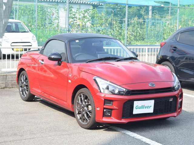 ダイハツ コペン GRスポーツ 兵庫県 2022(令4)年 1万km 赤 ワンオーナー/OPHKSマフラー/9インチディスプレイオーディオ/バックカメラ/ETC/ドライブレコーダー前後/純正BBSアルミホイール/LEDヘッドライト/スマートキー/プッシュスタート/カーボン調ルーフラッピング