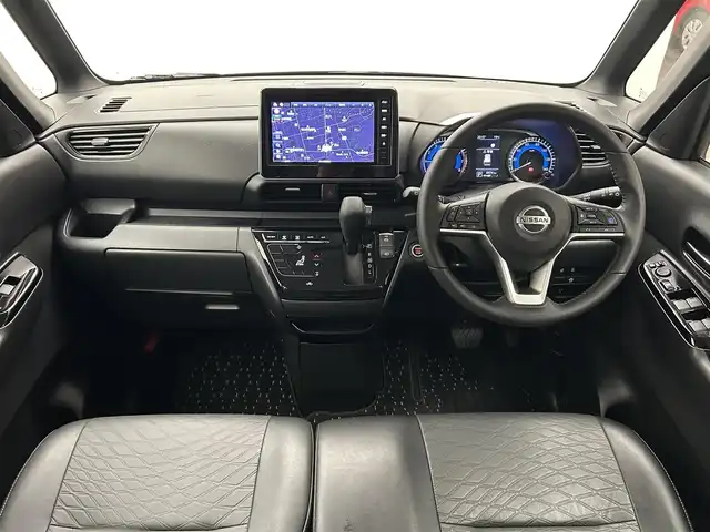 日産 ルークス HWS Gターボ アーバンクロム プロパイロットED 愛媛県 2023(令5)年 0.9万km ブラック エマージェンシーブレーキ　プロパイロット　インテリジェントルームミラー　純正メモリナビ　Bluetooth　フルセグ　AppleCarPlay　androidauto　アラウンドビューモニター　両側パワースライド　ステアリングスイッチ　純正ドライブレコーダー　レザーシート　プッシュスタート 　スマートキ―　　スペアキー　ターボ　レザーシート