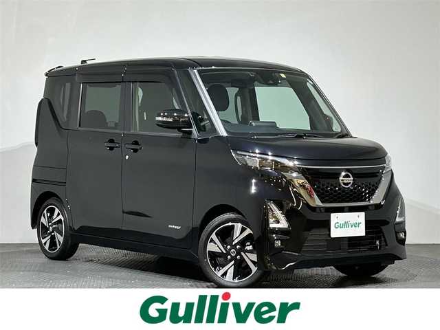 日産 ルークス HWS Gターボ アーバンクロム プロパイロットED 愛媛県 2023(令5)年 0.9万km ブラック エマージェンシーブレーキ　プロパイロット　インテリジェントルームミラー　純正メモリナビ　Bluetooth　フルセグ　AppleCarPlay　androidauto　アラウンドビューモニター　両側パワースライド　ステアリングスイッチ　純正ドライブレコーダー　レザーシート　プッシュスタート 　スマートキ―　　スペアキー　ターボ　レザーシート