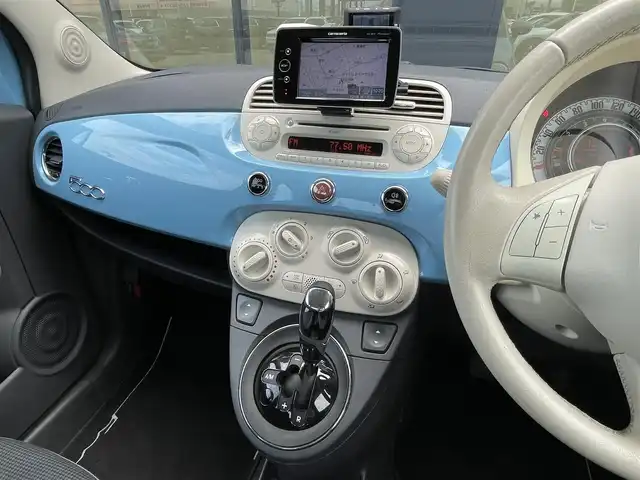 フィアット ５００ ツインエア ポップ 石川県 2015(平27)年 5.9万km 青 社外ポータブルナビ/バックカメラ/純正オーディオ/CD/アンチスリップレギュレーション/純正15incAW/純正ETC/フォグランプ(前後)/アイドリングストップ/HIDヘッドライト/ヘッドライトレベライザー/ドライブレコーダー(前後)