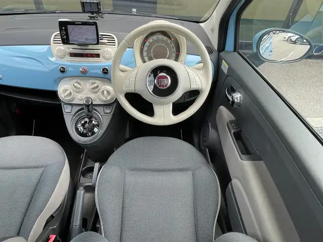 フィアット ５００ ツインエア ポップ 石川県 2015(平27)年 5.9万km 青 社外ポータブルナビ/バックカメラ/純正オーディオ/CD/アンチスリップレギュレーション/純正15incAW/純正ETC/フォグランプ(前後)/アイドリングストップ/HIDヘッドライト/ヘッドライトレベライザー/ドライブレコーダー(前後)