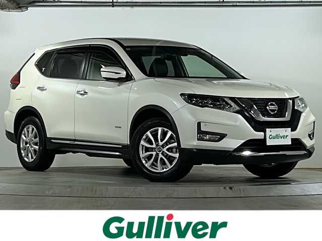 日産 エクストレイル ハイブリッド 20Xi 広島県 2019(令1)年 4.1万km ブリリアントホワイトパール 禁煙車/エマージェンシーブレーキ/車線逸脱警報/BSW/プロパイロット/純正８型ナビ（MM518D-L）/・フルセグ/CD/DVD/Blu-ray/Bluetooth/USB/MSV/アラウンドビューモニター/インテリジェントルームミラー/革巻きステアリング/ステアリングスイッチ/オートライト/カプロンシート/LEDヘッドライト/フォグランプ/ETC/ドライブレコーダー（DJ4-D）/純正ドアバイザー/純正フロアマット