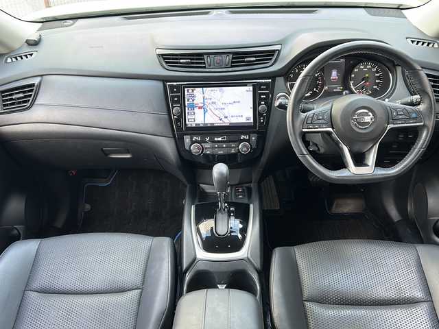 日産 エクストレイル ハイブリッド 20Xi 広島県 2019(令1)年 4.1万km ブリリアントホワイトパール 禁煙車/エマージェンシーブレーキ/車線逸脱警報/BSW/プロパイロット/純正８型ナビ（MM518D-L）/・フルセグ/CD/DVD/Blu-ray/Bluetooth/USB/MSV/アラウンドビューモニター/インテリジェントルームミラー/革巻きステアリング/ステアリングスイッチ/オートライト/カプロンシート/LEDヘッドライト/フォグランプ/ETC/ドライブレコーダー（DJ4-D）/純正ドアバイザー/純正フロアマット