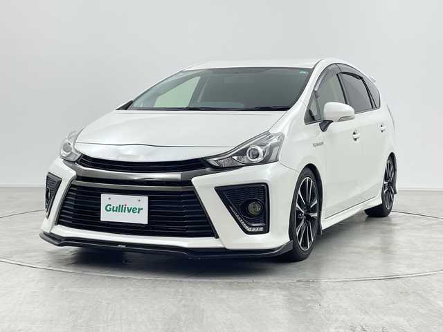 トヨタ プリウス α S ツーリングセレクション G’s 群馬県 2016(平28)年 7万km ホワイトパールクリスタルシャイン ナビ　バックカメラ　１０型後席モニター　社外エアロ　ダウンサス　社外マフラー　ＥＴＣ　ハーフレザーシート　クルーズコントロール　ＬＥＤライト　フォグランプ　スマートキー　純正アルミホイール　禁煙車
