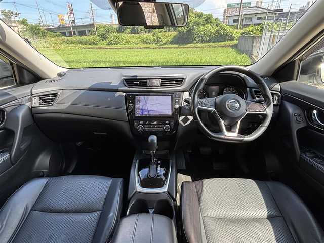 日産 エクストレイル ハイブリッド 20X 長崎県 2018(平30)年 12.6万km ブリリアントホワイトパール ワンオーナー/純正９インチナビ/(CD/DVD/BT/フルセグ)/全方位カメラ/衝突軽減ブレーキ/ドライブレコーダー/ETC/オートライト/フォグランプ/ルーフレール/電動格納ミラー/純正17インチAW