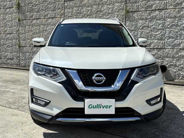 日産 エクストレイル ハイブリッド 20X 長崎県 2018(平30)年 12.6万km ブリリアントホワイトパール ワンオーナー/純正９インチナビ/(CD/DVD/BT/フルセグ)/全方位カメラ/衝突軽減ブレーキ/ドライブレコーダー/ETC/オートライト/フォグランプ/ルーフレール/電動格納ミラー/純正17インチAW