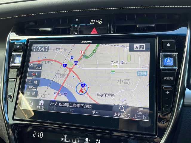 トヨタ ハリアー プレミアム メタル&レザーP 新潟県 2019(令1)年 5.2万km ホワイトパールクリスタルシャイン ワンオーナー/10インチSDナビ/(AM/FM/CD/DVD/Bluetooth)/フルセグTV/バックカメラ/衝突軽減ブレーキ/レーンキープアシスト/オートマチックハイビーム/コーナーセンサー前後/レーダークルーズコントロール/ETC/純正18インチアルミホイール/純正フロアマット/黒レザーシート/前席シートヒーター/シートメモリー/シートベンチレーション/パワーバックドア/ドアバイザー/スペアキー（スマートキー＆スペアキー）/ＬＥＤヘッドライト